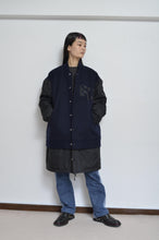 Load image into Gallery viewer, REMIX MELTON LAYER STADIUM JACKET(PRINT)/NAV/X/02