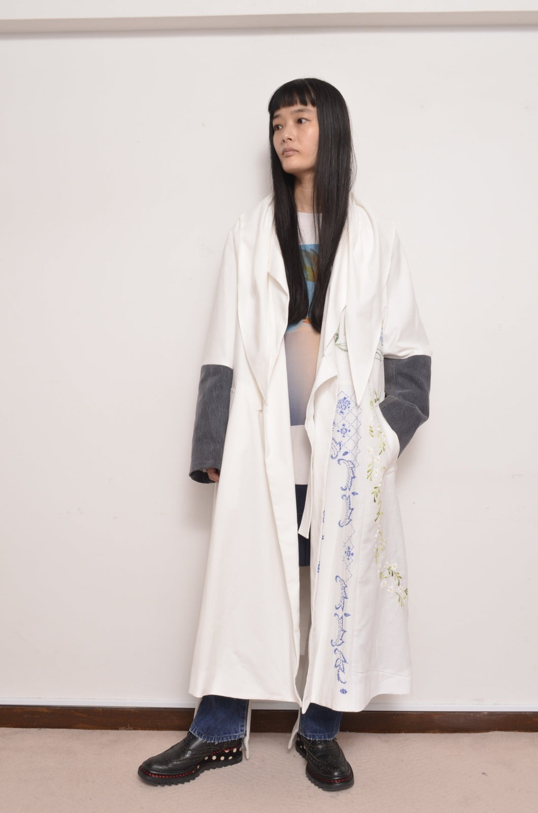 TABLE CLOTH △ SHAWL COAT/SHORT LINWE set_COL – here/YEAH RIGHT!! 