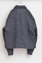 画像をギャラリービューアに読み込む, HERRINGBONE LINEN WOOL QUILTED WORK BLOUSON
