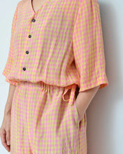 Load image into Gallery viewer, SHORT SLEEVE JUMP SUIT / PNK CHECK / 00 size
