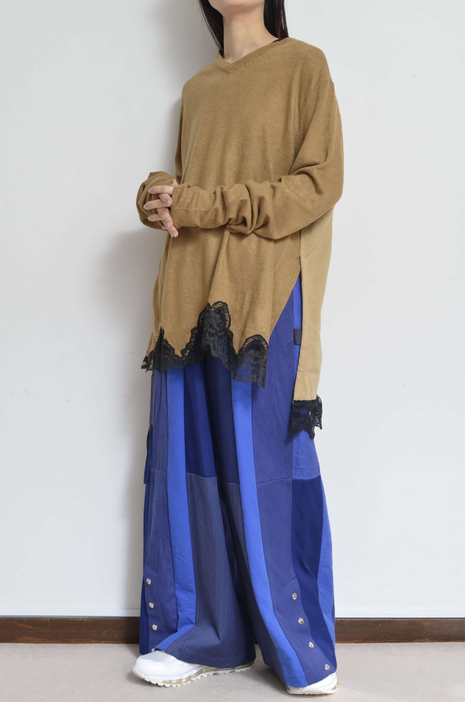 えるも様お取置 ANAYI 24AW ウールプリペラVネックロングジャケット  