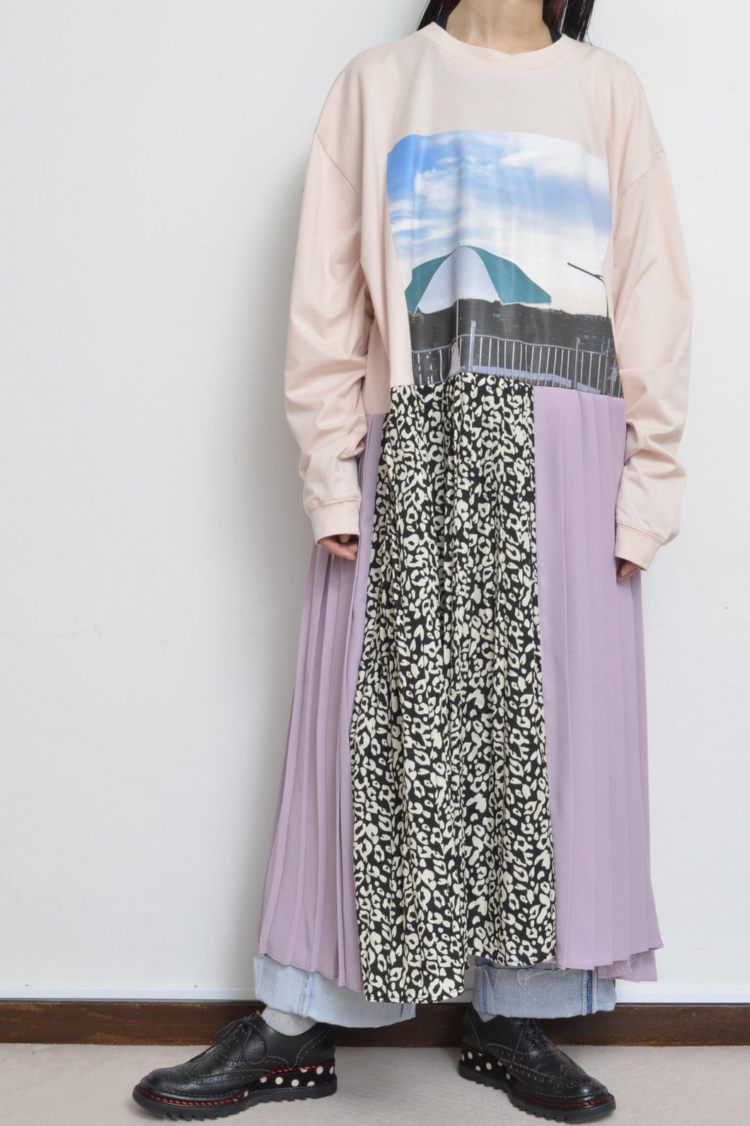 PLEATS OP_PRINT L/S T (02_PNK/PARASOL)