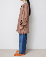 Load image into Gallery viewer, Tablecloth collar fringe shirt / bishu wool_A
