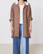 Load image into Gallery viewer, Tablecloth collar fringe shirt / bishu wool_A
