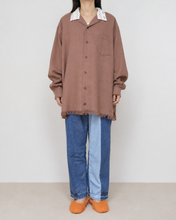 Load image into Gallery viewer, Tablecloth collar fringe shirt / bishu wool_B
