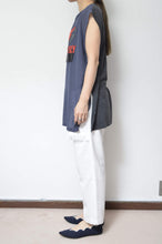 Load image into Gallery viewer, VOILLE FRINGE NO-SLEEVE T_NAV_02
