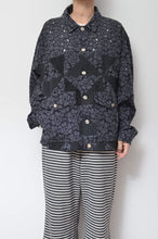 画像をギャラリービューアに読み込む, FLOWER LACE QUILTED WORK BLOUSON_BLACK

