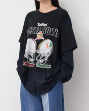 Load image into Gallery viewer, Fake layered T-shirt / BLACK_C
