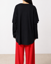 Load image into Gallery viewer, Fake layered T-shirt / BLACK_G
