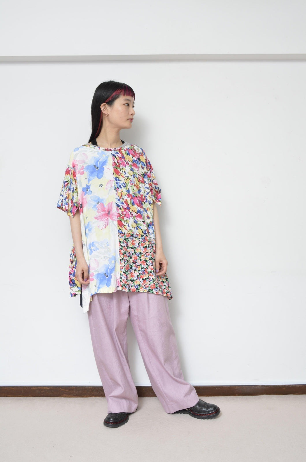 W SLEEVE TOPS_NAVY / A
