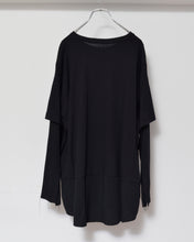 Load image into Gallery viewer, Fake layered T-shirt / BLACK_G
