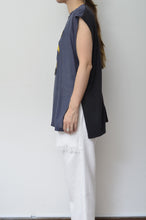 Load image into Gallery viewer, VOILLE FRINGE NO-SLEEVE T_NAV_01
