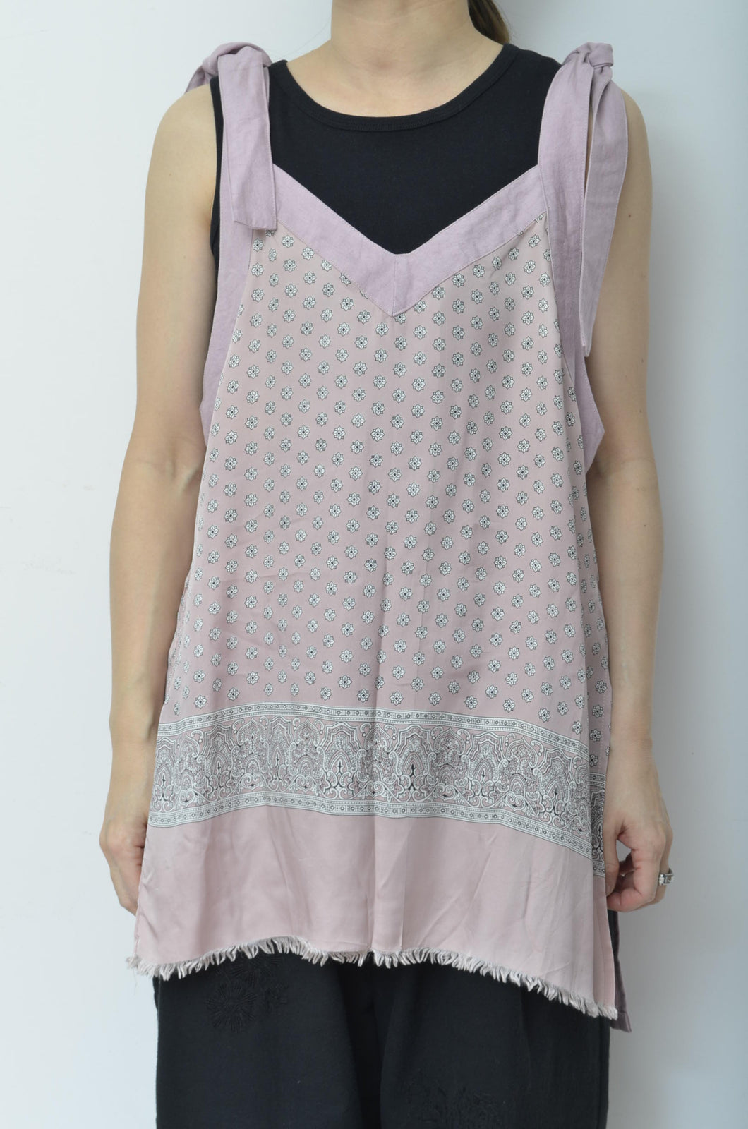 V-NECK TANK_LONG_LINEN 01/PINK