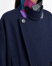 Load image into Gallery viewer, Flower charm pea coat / wool melton × sport
