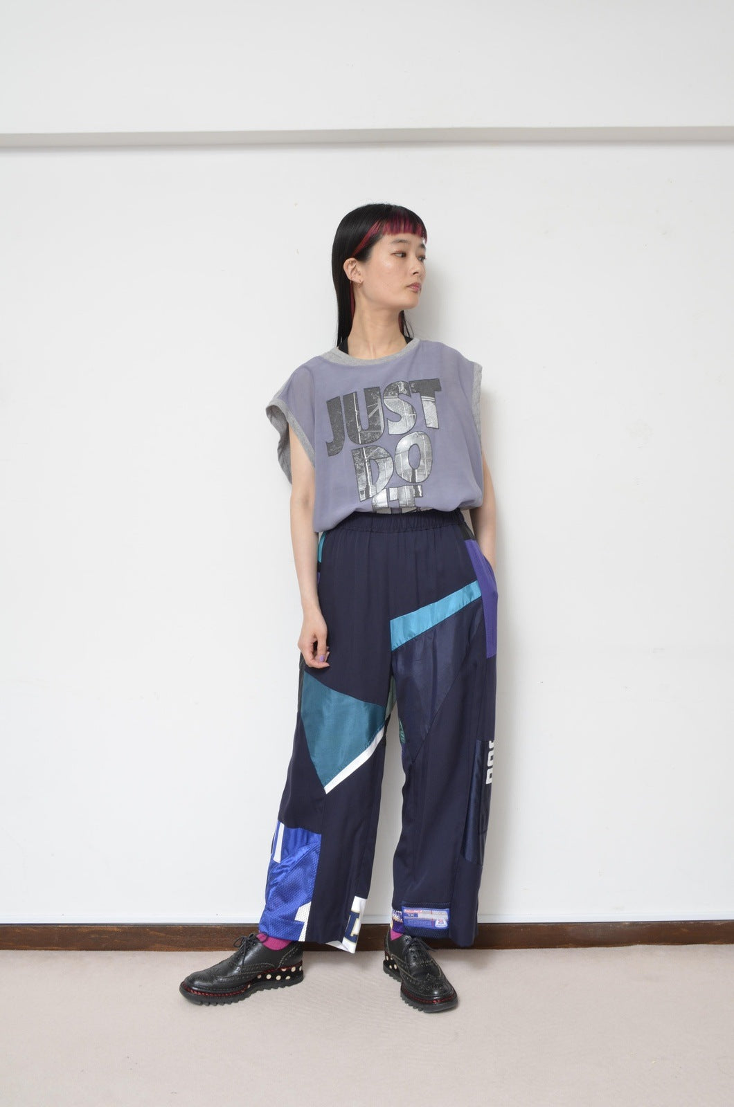 CUT AND CONNECTED TENCEL WIDE EASY PT / NAV01