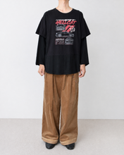 Load image into Gallery viewer, Fake layered T-shirt / BLACK_B
