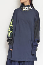 Load image into Gallery viewer, PATCH HI NECK T 02_NAVY / SLACK
