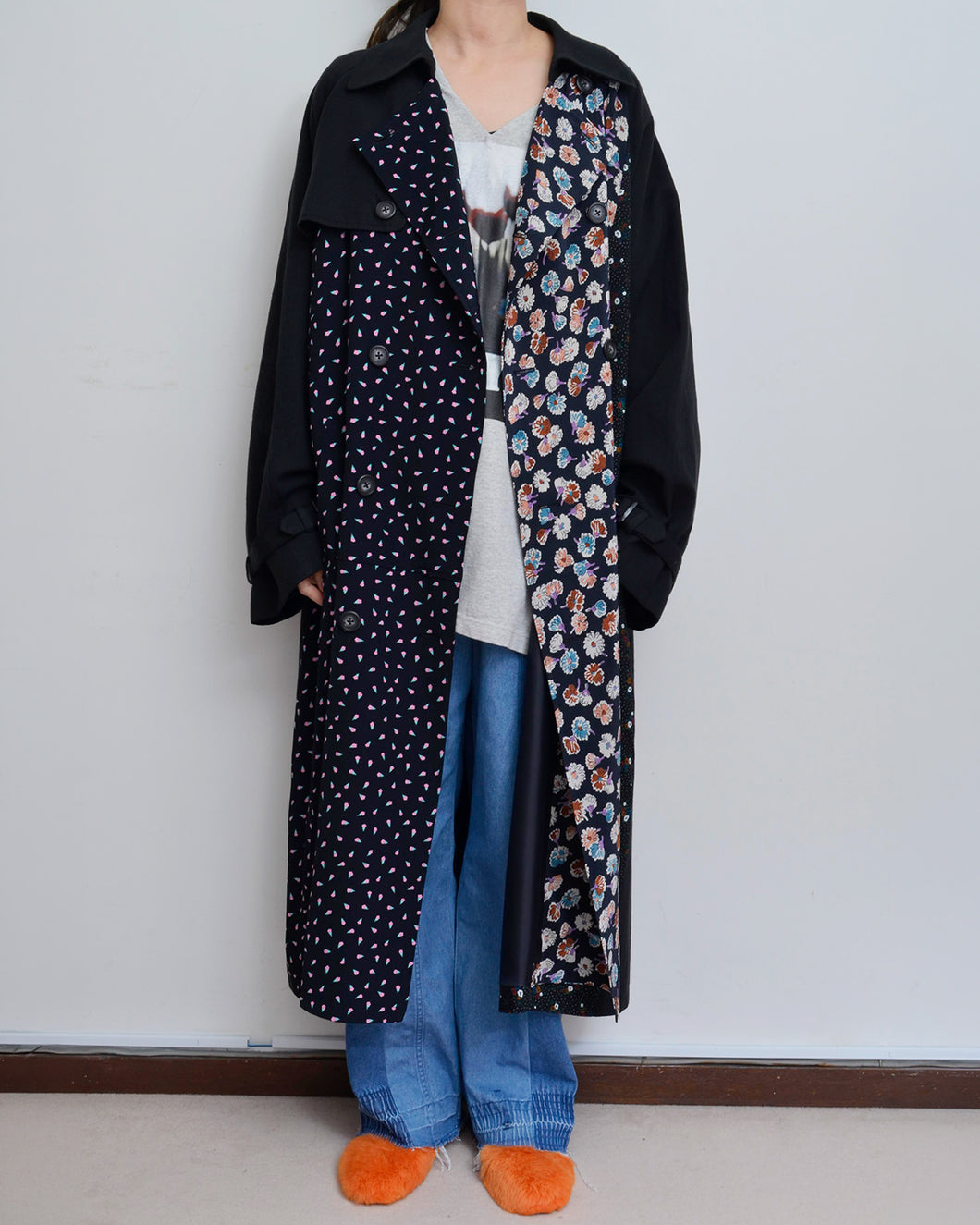 FLORAL TRENCH COAT/BLK/02 size A – here/YEAH RIGHT!!