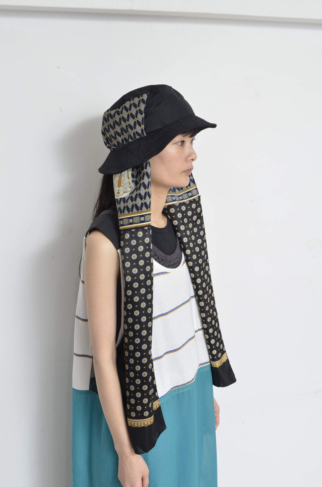 SCARF DROOPY CAP / BLK