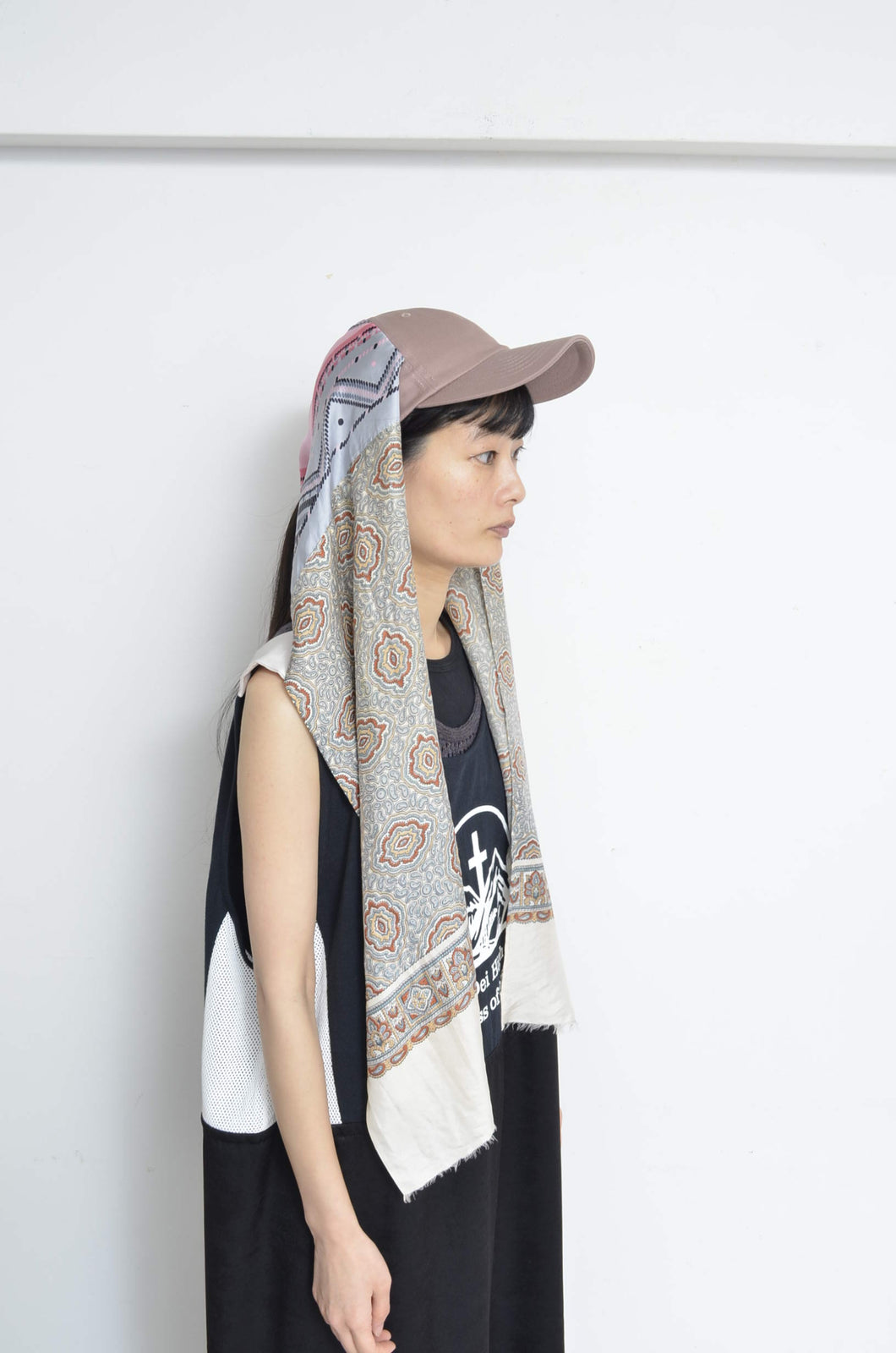 SCARF DROOPY CAP / PINK_A