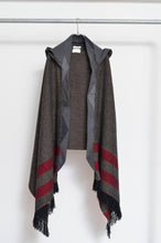 Load image into Gallery viewer, tsutae SHAWL HOODIE_LINE / RED×BLK
