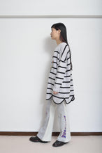 画像をギャラリービューアに読み込む, RIPPLE WAVE HEM KNIT P/O w/NECK PARTS(BORDER)_B
