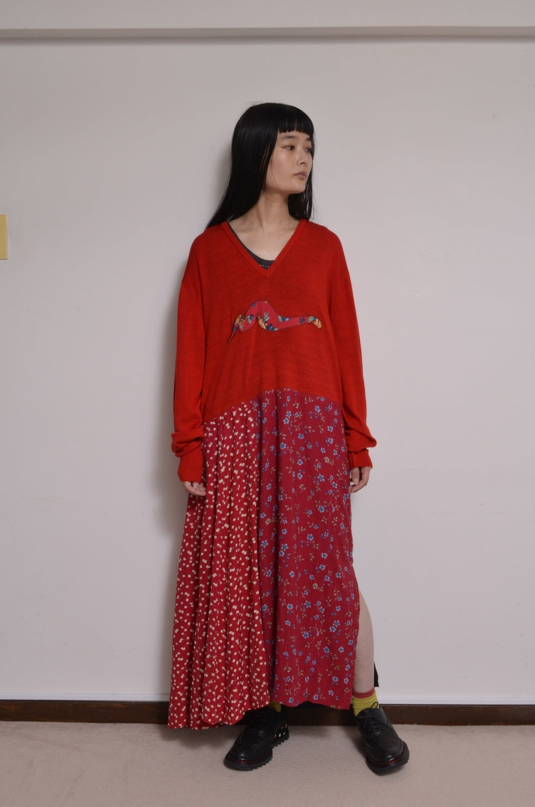 nyoroli KNIT*FLORAL OP_00/RED