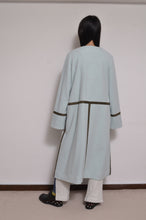 Load image into Gallery viewer, WOOL NO-COLLAR ROBE/SAGE
