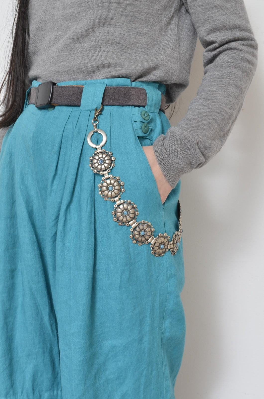 REMIX WALLET CHAIN_TURQUOISE CONCHO/SHORT