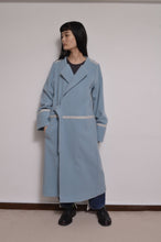 Load image into Gallery viewer, WOOL NO-COLLAR ROBE/MINT BLUE
