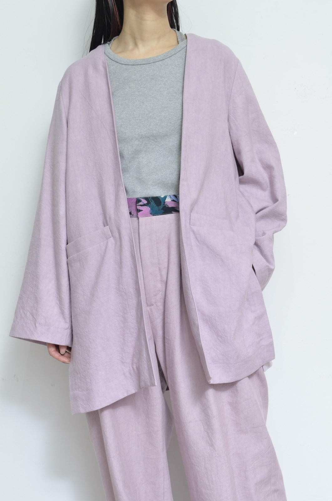 NO-COLLAR JK_LINEN 01/PINK