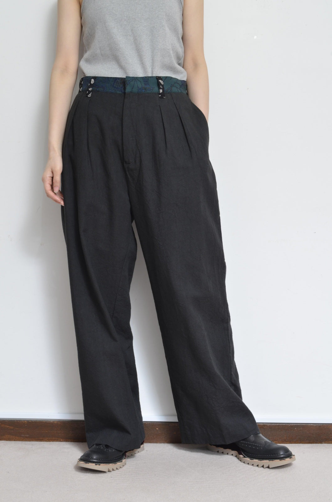 WIDE PT_LINEN 01/BLACK