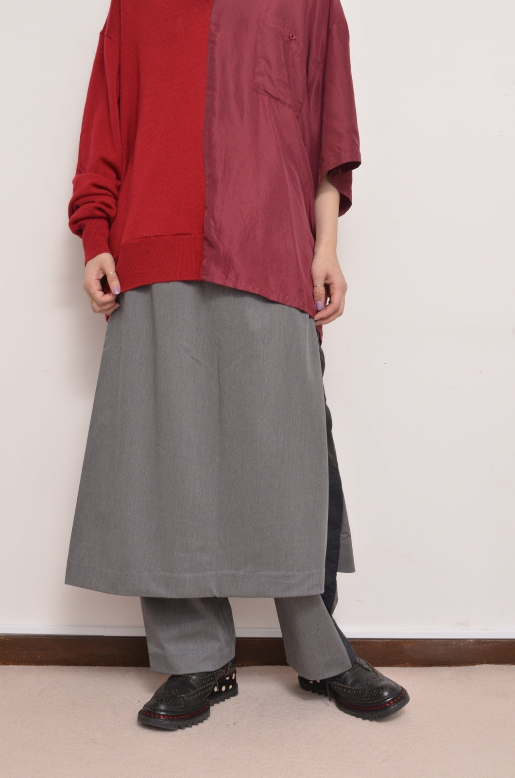 SKIRT PT /  GRY_01/002