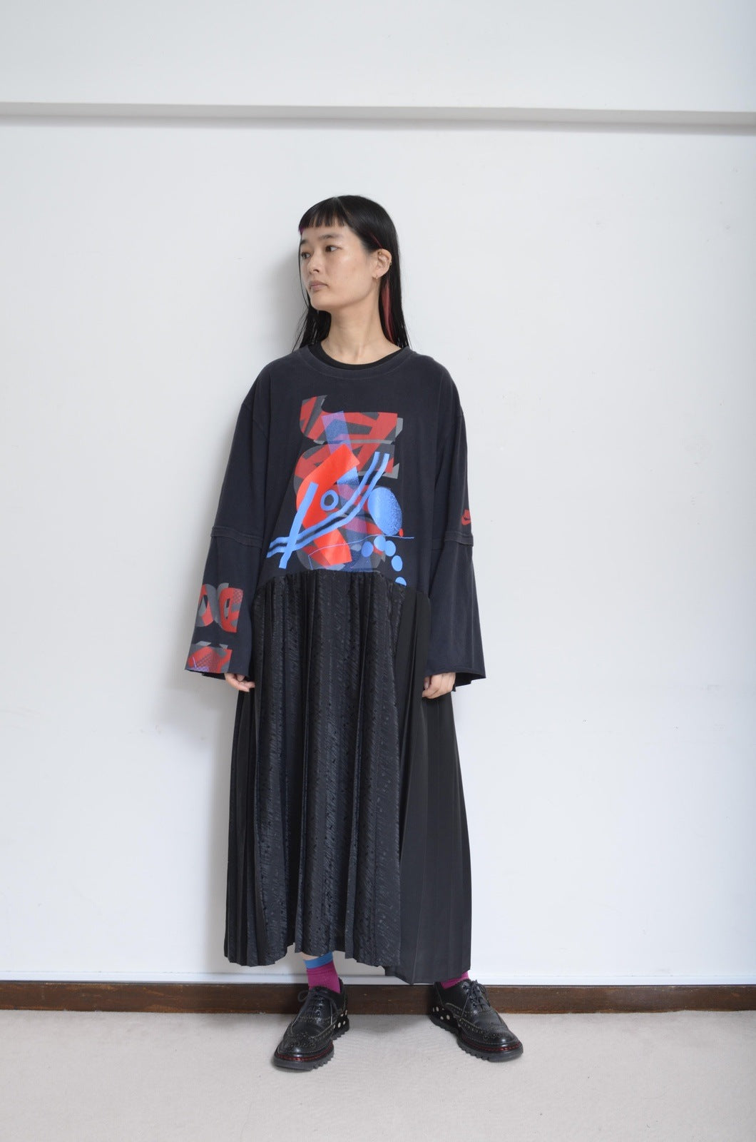 PLEATED TEE OP(PRINT) _ X*01_used T