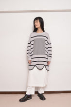 画像をギャラリービューアに読み込む, RIPPLE WAVE HEM KNIT P/O w/NECK PARTS(BORDER)
