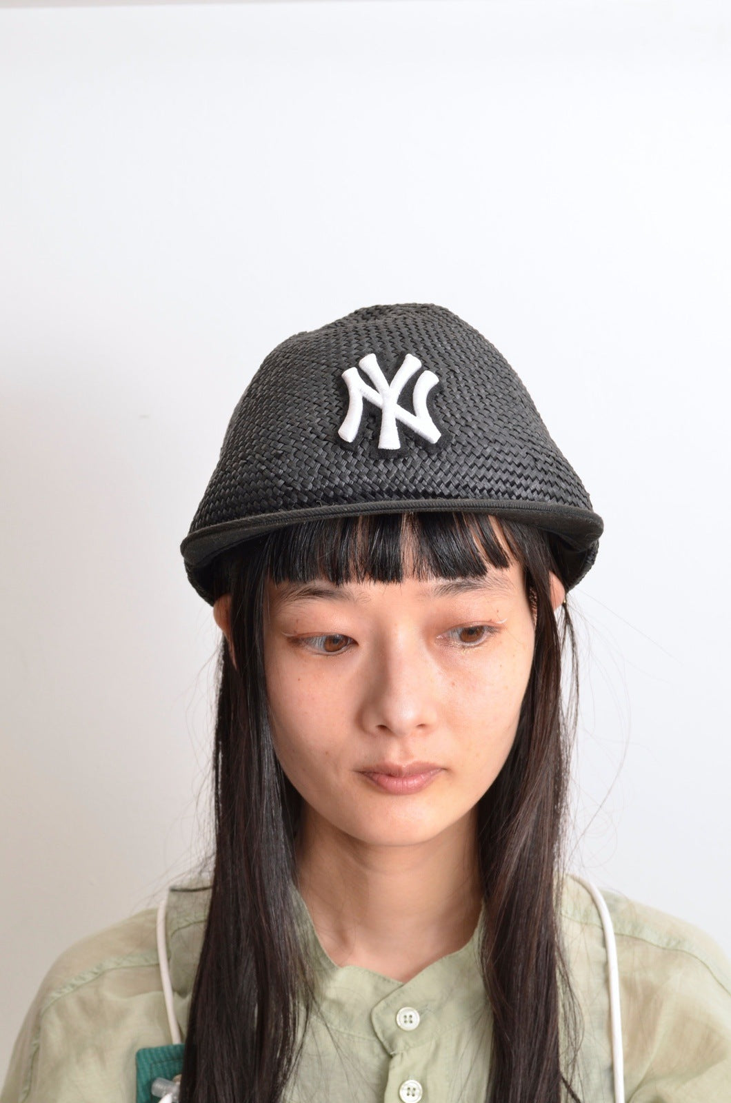 キャップ　ニューヨークヤンキース　麦わら帽子　イエーライト SWITCHING STRAW BASEBALL CAP – here/YEAH RIGHT!!