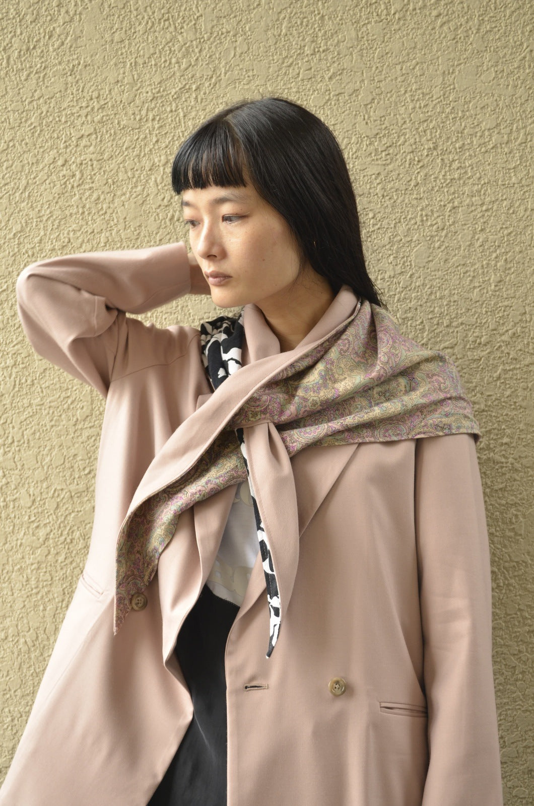 TRIANGLE SHAWL (TWILL)/PINK